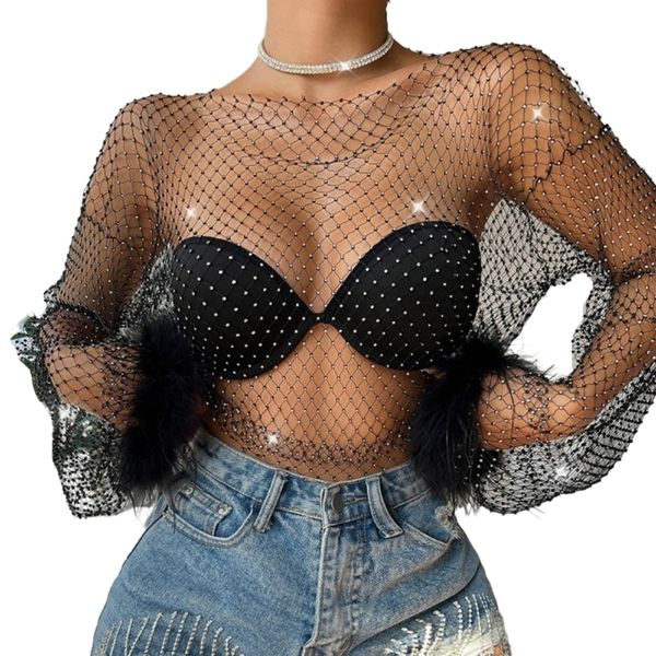 grid-fishnet fishnet long sleeve shirt solid long sleeves crewneck rhinestone-blouses for women girl daily wear, White
grid-fishnet fishnet long sleeve shirt solid long sleeves crewneck rhinestone-blouses for women girl daily wear, White