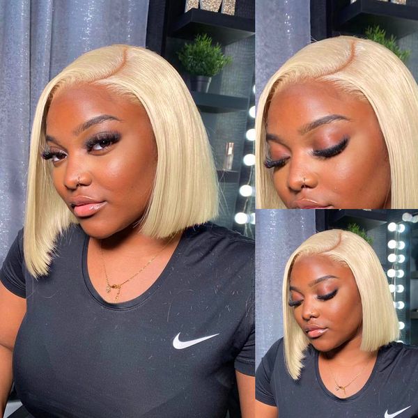 short 613 bob human hair wigs hd brazilian colored honey blonde colored pre plucked wigs for women straight wig, Black;brown
short 613 bob human hair wigs hd brazilian colored honey blonde colored pre plucked wigs for women straight wig, Black;brown