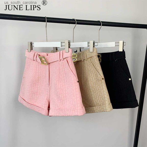 june lips 2023 fashion summer 4 colors for option pink black white beige texture washed denim shorts women with belt wholesale l230522, White;black
june lips 2023 fashion summer 4 colors for option pink black white beige texture washed denim shorts women with belt wholesale l230522, White;black