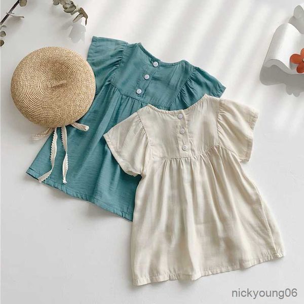 girl's dresses girls princess dress back button summer new cotton breathable short sleeve children r230612, Red;yellow
girl's dresses girls princess dress back button summer new cotton breathable short sleeve children r230612, Red;yellow