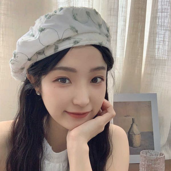 berets summer thin breathable mesh women's japanese sweet flower elegant temperature retro fashion artist beret g220612, Blue;gray
berets summer thin breathable mesh women's japanese sweet flower elegant temperature retro fashion artist beret g220612, Blue;gray