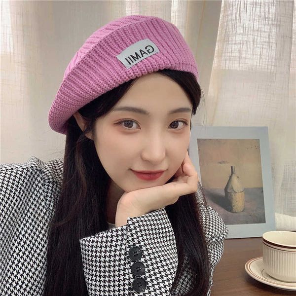 berets new letter patch knitting beret gentle female autumn and winter japanese sweet retro artist hat boinas para hombre g220612, Blue;gray
berets new letter patch knitting beret gentle female autumn and winter japanese sweet retro artist hat boinas para hombre g220612, Blue;gray