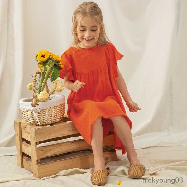 girl's dresses summer new orange retro girls dress cotton baby kids casual petal sleeve holiday toddler girl clothes r230612, Red;yellow
girl's dresses summer new orange retro girls dress cotton baby kids casual petal sleeve holiday toddler girl clothes r230612, Red;yellow
