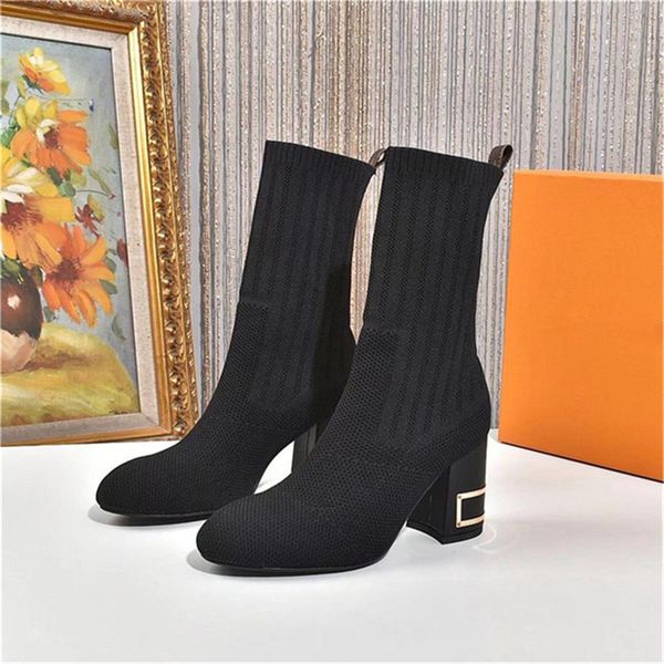 luxury designer ankle sock boots mesh accent stretch fabric silhouette high heels women desert classic winter ladies martin sneakers size 35, Black
luxury designer ankle sock boots mesh accent stretch fabric silhouette high heels women desert classic winter ladies martin sneakers size 35, Black