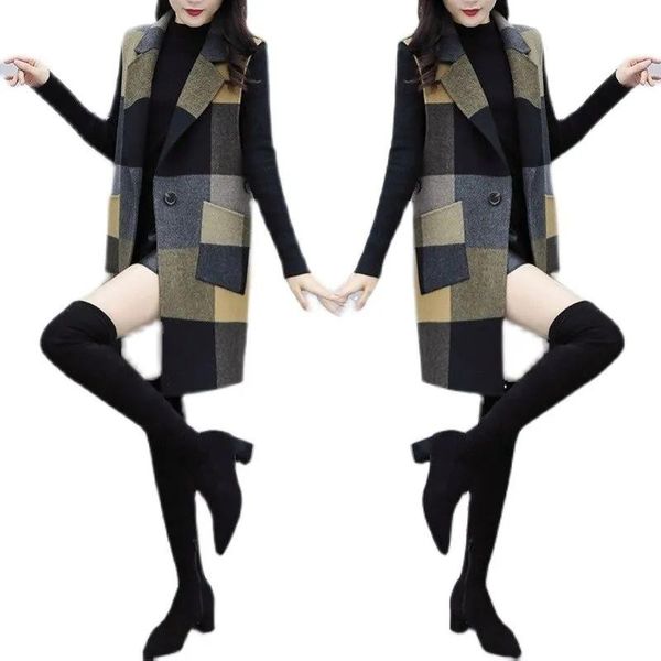 vests 2021 autumn winter new women korean midlength waistcoat coat female fashion slim thin temperament jacket woolen vest women a711, Black;white
vests 2021 autumn winter new women korean midlength waistcoat coat female fashion slim thin temperament jacket woolen vest women a711, Black;white