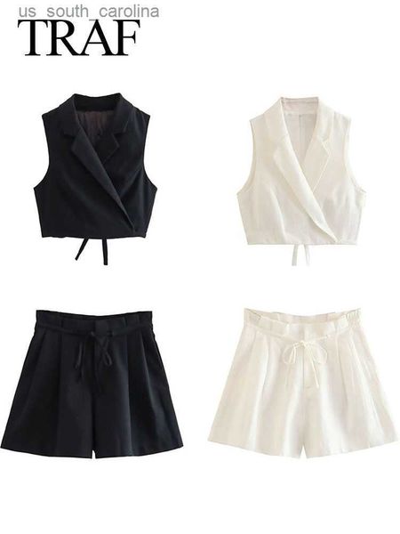 traf women fashion new elegant soild woman chic sleeveless vest suit +frenulum shorts set vintage female two pieces mujer l230522, White;black
traf women fashion new elegant soild woman chic sleeveless vest suit +frenulum shorts set vintage female two pieces mujer l230522, White;black