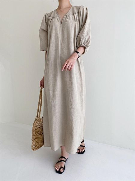 dresses simple dress vintage cotton and linen new 2022 korean fashion lady chic women's vestidos summer casual loose long shirt dresses, Black;gray
dresses simple dress vintage cotton and linen new 2022 korean fashion lady chic women's vestidos summer casual loose long shirt dresses, Black;gray