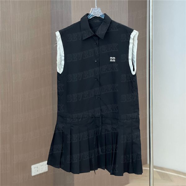 summer women vest dresses letter embroidery short skirts designer fashion girl sleeveless pleated dress, Black;gray
summer women vest dresses letter embroidery short skirts designer fashion girl sleeveless pleated dress, Black;gray