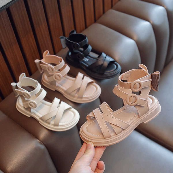sandals girls' solid color simple cross open toe sandals with bow hook and loop new non-skid children's casual shoes for summer 20, Black;red
sandals girls' solid color simple cross open toe sandals with bow hook and loop new non-skid children's casual shoes for summer 20, Black;red