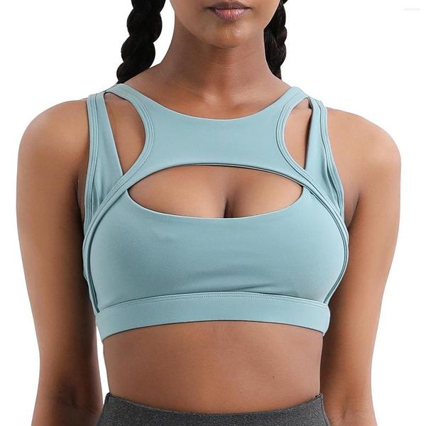 women's tanks women hollow out sports bra slim wide soft shoulder straps underwear padded cups short training yoga active vest top, White
women's tanks women hollow out sports bra slim wide soft shoulder straps underwear padded cups short training yoga active vest top, White