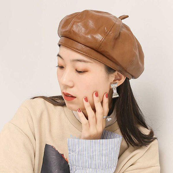 berets vintage solid pu leather beret suitable for female elegant ladies french octagonal artist painter spring and autumn ordinary hat g220, Blue;gray
berets vintage solid pu leather beret suitable for female elegant ladies french octagonal artist painter spring and autumn ordinary hat g220, Blue;gray