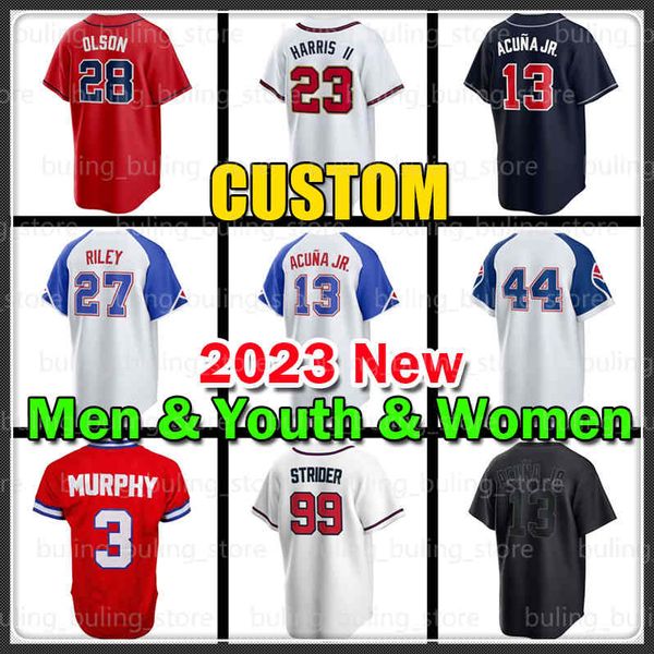 13 ronald acuna jr. baseball jersey 23 michael harris ii city connect 28 matt olson atlantas austin riley spencer strider dale murphy ozzie, Blue;black
13 ronald acuna jr. baseball jersey 23 michael harris ii city connect 28 matt olson atlantas austin riley spencer strider dale murphy ozzie, Blue;black