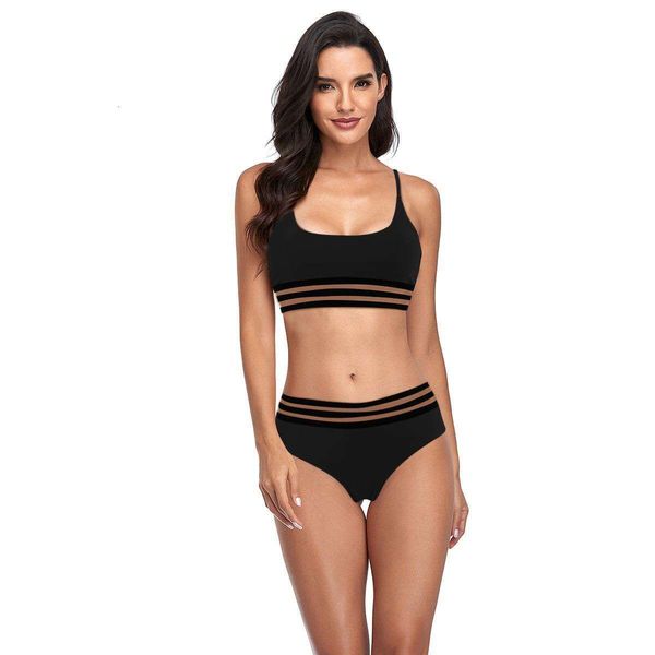 bikini solid color elastic band transparent net strap design fashion swimsuit for women, White;black
bikini solid color elastic band transparent net strap design fashion swimsuit for women, White;black