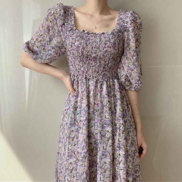 casual floral printed women chiffon dresses summer short sleeve square collar pleated long dresses mujer vestidos size, White;black
casual floral printed women chiffon dresses summer short sleeve square collar pleated long dresses mujer vestidos size, White;black