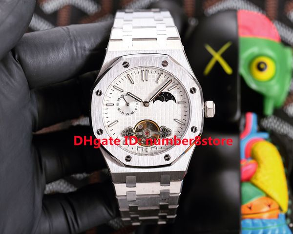45mm designer wristwatch swiss automatic mechanical tourbillon 28800 vph moonphase mens watch sapphire super luminous waterproof stainless s, Slivery;brown
45mm designer wristwatch swiss automatic mechanical tourbillon 28800 vph moonphase mens watch sapphire super luminous waterproof stainless s, Slivery;brown