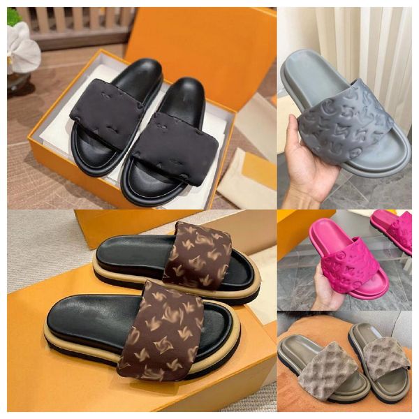 2023 new designers pool pillow slippers slides mules sunset flat comfort mules padded front strap slippers women embossing sandals fashionab, Black
2023 new designers pool pillow slippers slides mules sunset flat comfort mules padded front strap slippers women embossing sandals fashionab, Black