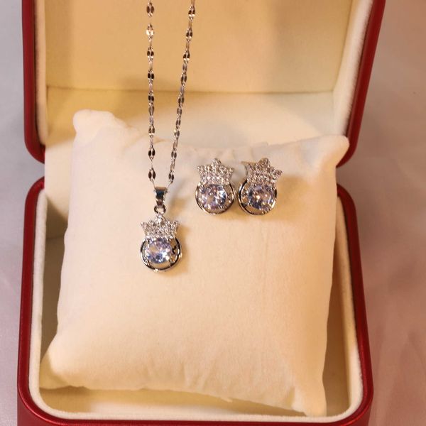 sweet transparent full diamond zircon star pendant necklace earrings jewelry accessories set women's stainless steel chain, Silver
sweet transparent full diamond zircon star pendant necklace earrings jewelry accessories set women's stainless steel chain, Silver