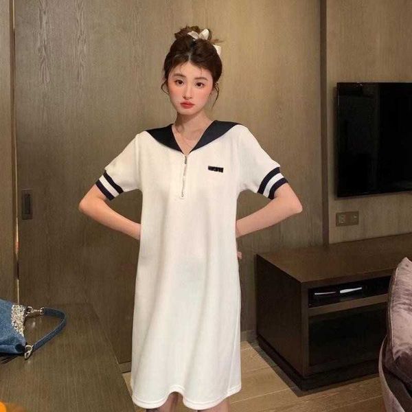 designer dress navy collar dress summer simple short sleeved skirt loose waist white dresses womens clothing, Black;gray
designer dress navy collar dress summer simple short sleeved skirt loose waist white dresses womens clothing, Black;gray