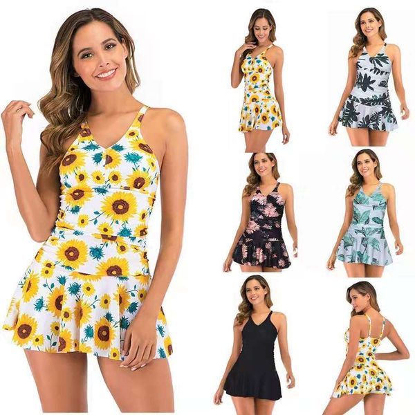 large size split two piece suit conservative swimwear womens printed skirt flat pants bikini, White;black
large size split two piece suit conservative swimwear womens printed skirt flat pants bikini, White;black