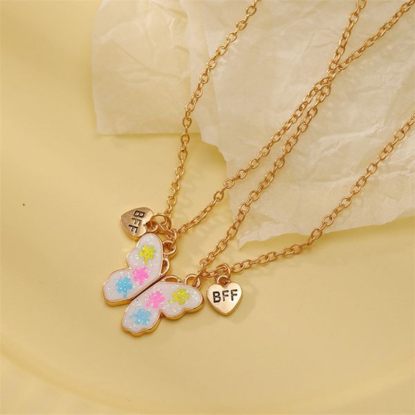 cute 2pcs/set fashion colorful butterfly pendants designer necklace for children gold plated link chain choker alloy bff heart necklaces jew, Silver
cute 2pcs/set fashion colorful butterfly pendants designer necklace for children gold plated link chain choker alloy bff heart necklaces jew, Silver