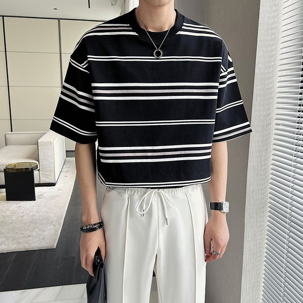 legible summer t shirt men casual striped short sleeve t-shirts male loose tee, White;black
legible summer t shirt men casual striped short sleeve t-shirts male loose tee, White;black