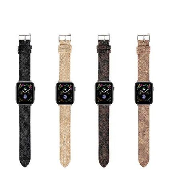 Image of Genuine Cow Leather Watchband For Apple Watch Strap Bands Smartwatch Band Series 1 2 3 4 5 6 7 S1 S2 S3 S4 S5 S6 S7 SE 38MM 40MM 41MM 42MM 45MM 49MM Designer Smart Watches
