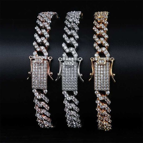 10mm silver color iced out cubic zirconia rock hip hop style square miami cuban link real gold bracelet luxury men's jewelry
10mm silver color iced out cubic zirconia rock hip hop style square miami cuban link real gold bracelet luxury men's jewelry