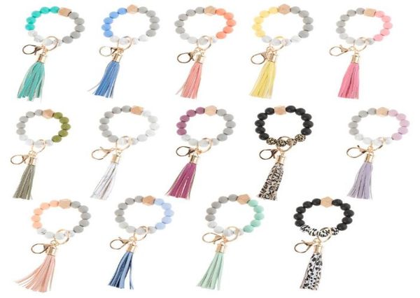 12 colors silicone beads tassel bead string bracelet keychain food grade leopard wooden beads bracelets for women girl key ring wr2223490, Silver
12 colors silicone beads tassel bead string bracelet keychain food grade leopard wooden beads bracelets for women girl key ring wr2223490, Silver
