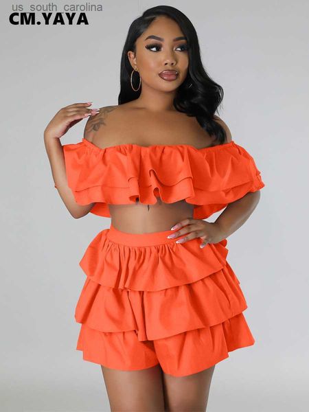 cm.yaya fashion women's set butterfly sleeve crop and cape ruffles shorts set 2023 summer two 2 piece set outfits tracksuit l230522, White;black
cm.yaya fashion women's set butterfly sleeve crop and cape ruffles shorts set 2023 summer two 2 piece set outfits tracksuit l230522, White;black