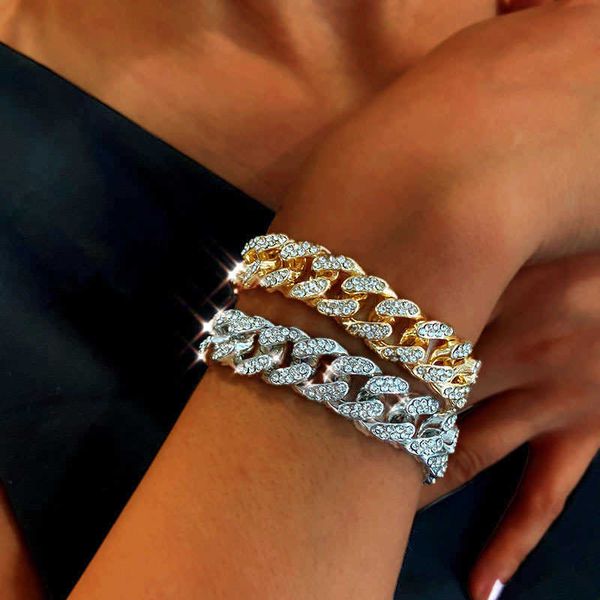 luxury silver 18k gold rose gold hip hop cuban link chain bracelet crystal cuba party gift jewelry for women rhinestone bracelet
luxury silver 18k gold rose gold hip hop cuban link chain bracelet crystal cuba party gift jewelry for women rhinestone bracelet