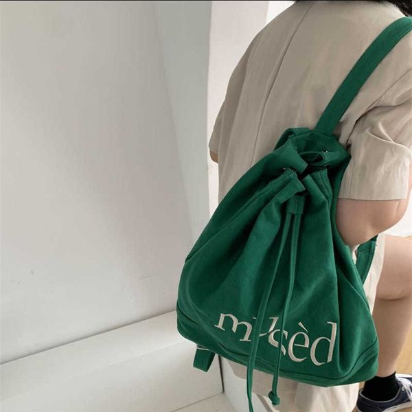 backpack korean backpack letter printed canvas bag portable large capacity shopping bag student string bucket bag drawstring school bag j230
backpack korean backpack letter printed canvas bag portable large capacity shopping bag student string bucket bag drawstring school bag j230