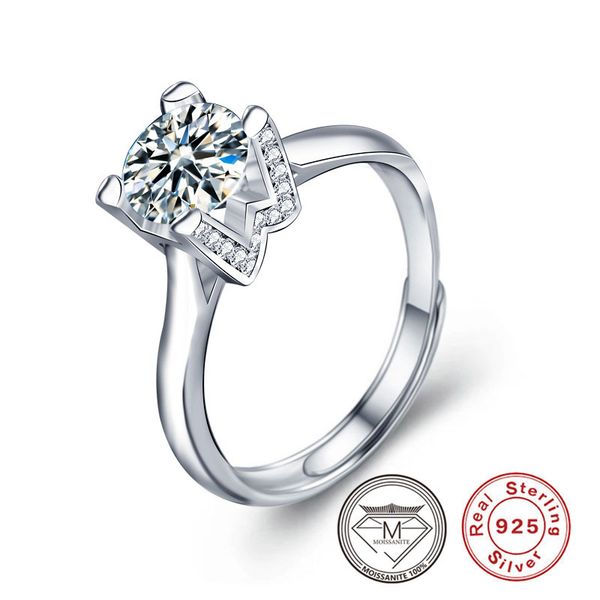 luxury wedding rings letter w 4 prong set 1ct moissanite lab diamond adjustable statement rings jewelry gift, Silver
luxury wedding rings letter w 4 prong set 1ct moissanite lab diamond adjustable statement rings jewelry gift, Silver