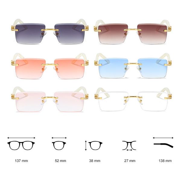 Rimless Diamond-studded Square Sunglasses Eyewear Sun Glasses Goggles for Men Womens Designer Luxury UV400 Polarized Summer Sports Beach Holiday Driving Assorted
Rimless Diamond-studded Square Sunglasses Eyewear Sun Glasses Goggles for Men Womens Designer Luxury UV400 Polarized Summer Sports Beach Holiday Driving Assorted