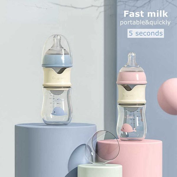 

Baby Bottles# 5-second Baby PPSU Glass Bottle Material Wide Hole Quick Flushing Anti Colic Newborn Milk Training and Feeding Accessories Water G220612