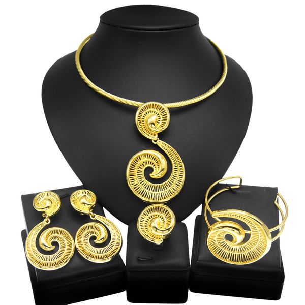 women italian gold necklace earrings ring set romantic party jewelry set, Black
women italian gold necklace earrings ring set romantic party jewelry set, Black