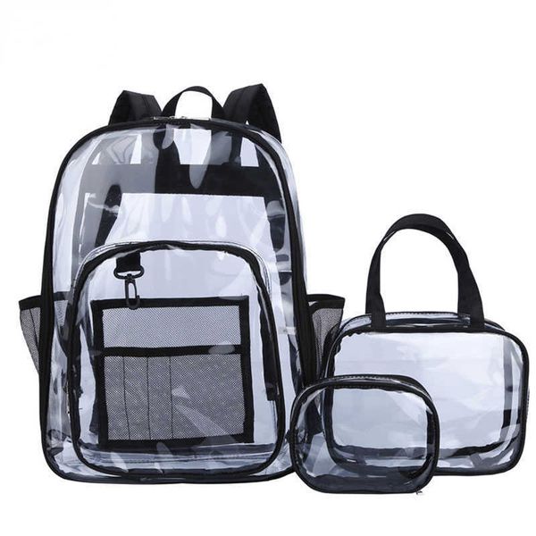 backpack women transparent pvc set bag waterproof backpack large capacity backpack solid clear backpack for teenagers school bag j230517
backpack women transparent pvc set bag waterproof backpack large capacity backpack solid clear backpack for teenagers school bag j230517
