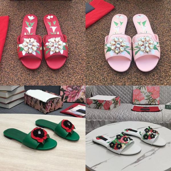 new summer flower rhinestones slippers slides sandals open toe flat heels women's luxury designers leather outsole fashion casual shoes, Black
new summer flower rhinestones slippers slides sandals open toe flat heels women's luxury designers leather outsole fashion casual shoes, Black