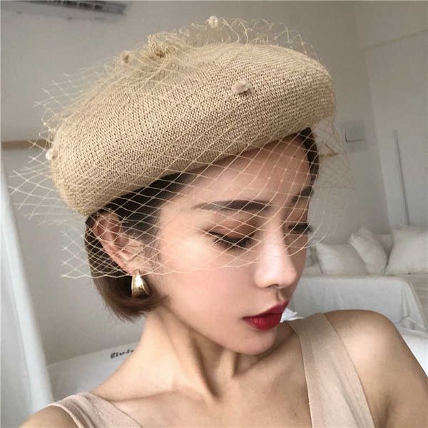 berets summer vintage mesh fashion women's breathable beret solid party hat g220612, Blue;gray
berets summer vintage mesh fashion women's breathable beret solid party hat g220612, Blue;gray