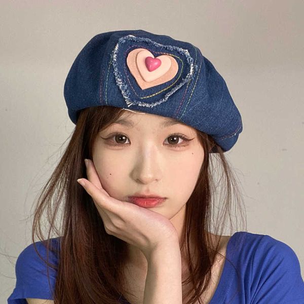 berets new cowboy ins pink love y2k nicky paint hat sweet spring and summer cool japan women's beret g220612, Blue;gray
berets new cowboy ins pink love y2k nicky paint hat sweet spring and summer cool japan women's beret g220612, Blue;gray