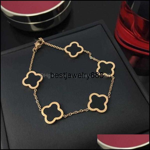 charm bracelets 18k rose gold four leaf clover flower bracelet stainless steel jewelry for women gift drop delivery otsta, Golden;silver
charm bracelets 18k rose gold four leaf clover flower bracelet stainless steel jewelry for women gift drop delivery otsta, Golden;silver