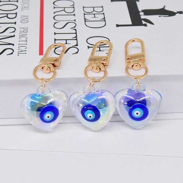 new peach heart evil eye keychain key ring for women men laser acrylic blue eye bag car key accessories, Slivery;golden
new peach heart evil eye keychain key ring for women men laser acrylic blue eye bag car key accessories, Slivery;golden