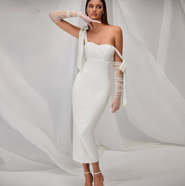 2023 sheath glitter wedding dress sweetheart straps bow sequined silt tea length bridal fornal party gowns vestido de novia sexy, White
2023 sheath glitter wedding dress sweetheart straps bow sequined silt tea length bridal fornal party gowns vestido de novia sexy, White