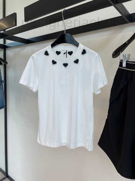 women's t-shirt designer 2023 summer new simple style casual versatile slim and age reducing embroidery love beaded round neck short sl, White
women's t-shirt designer 2023 summer new simple style casual versatile slim and age reducing embroidery love beaded round neck short sl, White