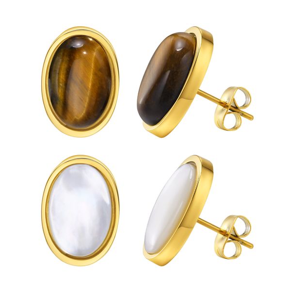 ladies stainless steel shell / tiger eye stone earrings women's natural stone earrings, women's studs luxury jewelry 12*17mm ideal, Golden;silver
ladies stainless steel shell / tiger eye stone earrings women's natural stone earrings, women's studs luxury jewelry 12*17mm ideal, Golden;silver