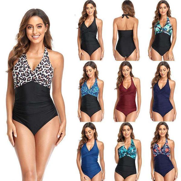 swimsuit women multi color one piece briefs halter lace up conservative cover belly small chest push, White;black
swimsuit women multi color one piece briefs halter lace up conservative cover belly small chest push, White;black