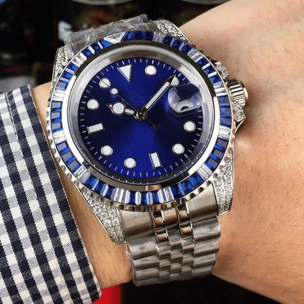 blue watch automatic mechanical movement men fashion wristwatch bezel diamond classic business wristband gift montre de luxe men, Silver
blue watch automatic mechanical movement men fashion wristwatch bezel diamond classic business wristband gift montre de luxe men, Silver
