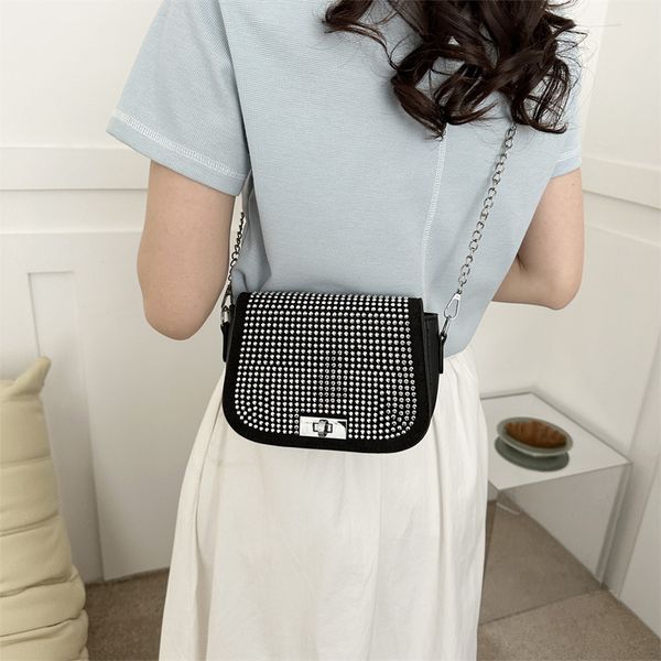 diamond studded bag for women's bag summer chain shoulder bag textured crossbody saddle bag
diamond studded bag for women's bag summer chain shoulder bag textured crossbody saddle bag