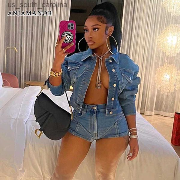 anjamanor two piece set blue denim jacket and shorts streetwear fall outfits fashion women 2023 matching sets d73-gd66, White;black
anjamanor two piece set blue denim jacket and shorts streetwear fall outfits fashion women 2023 matching sets d73-gd66, White;black