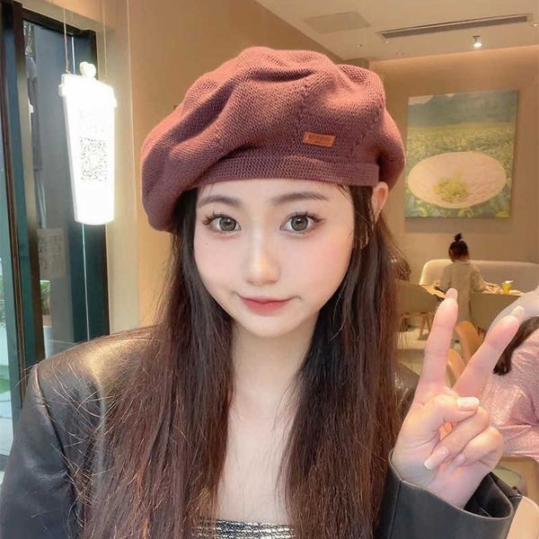 berets women's knitting beret winter autumn version octagonal student retro newspaper hat touca inverno femina g220612, Blue;gray
berets women's knitting beret winter autumn version octagonal student retro newspaper hat touca inverno femina g220612, Blue;gray