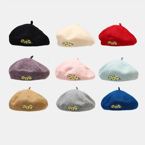 berets autumn winter flower embroidery warm beret painter's octagonal hat for women and girls g220612, Blue;gray
berets autumn winter flower embroidery warm beret painter's octagonal hat for women and girls g220612, Blue;gray